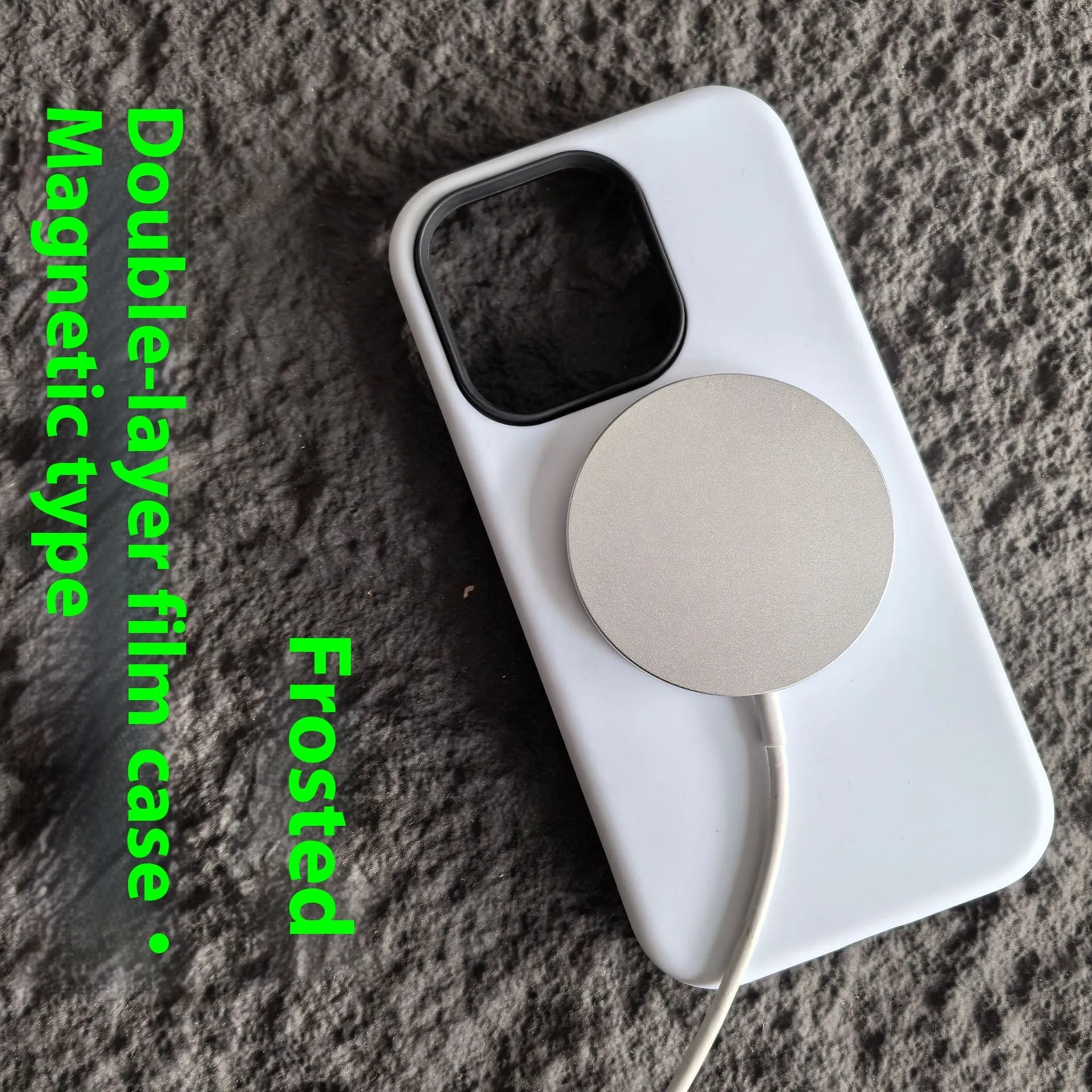 White double-layer glossy magnetic film protective phone case for Apple iPhone with all-inclusive design
