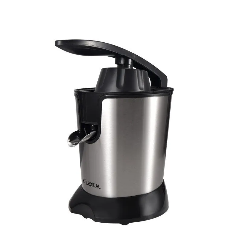 Stainless steel citrus juicer machine with vertical screw rod cutter head and round feeding port