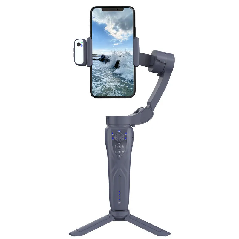 Three-axis anti-shake bracket for mobile phones with intelligent tracking, ABS material, supports phones up to 280g and 9cm wide