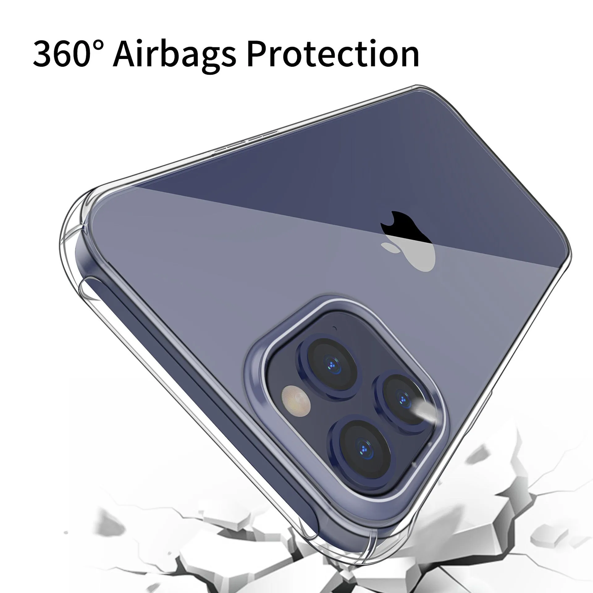 Transparent silicone TPU phone case for iPhone 6 to 14 clear protective cover