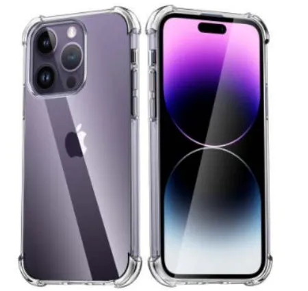 Transparent silicone TPU phone case for iPhone 6 to 14 clear protective cover