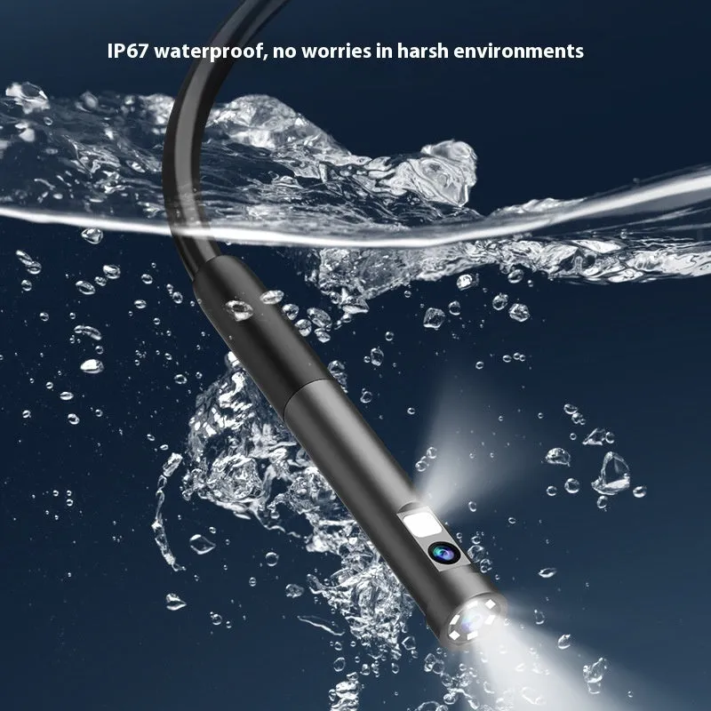 Single dual lens HD Type-C pipe endoscope with 7.9mm hard wire probe for smartphone inspection