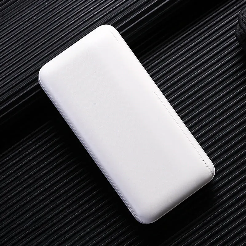 Ultra-thin plastic power bank with light display screen and two U output ports, black colour