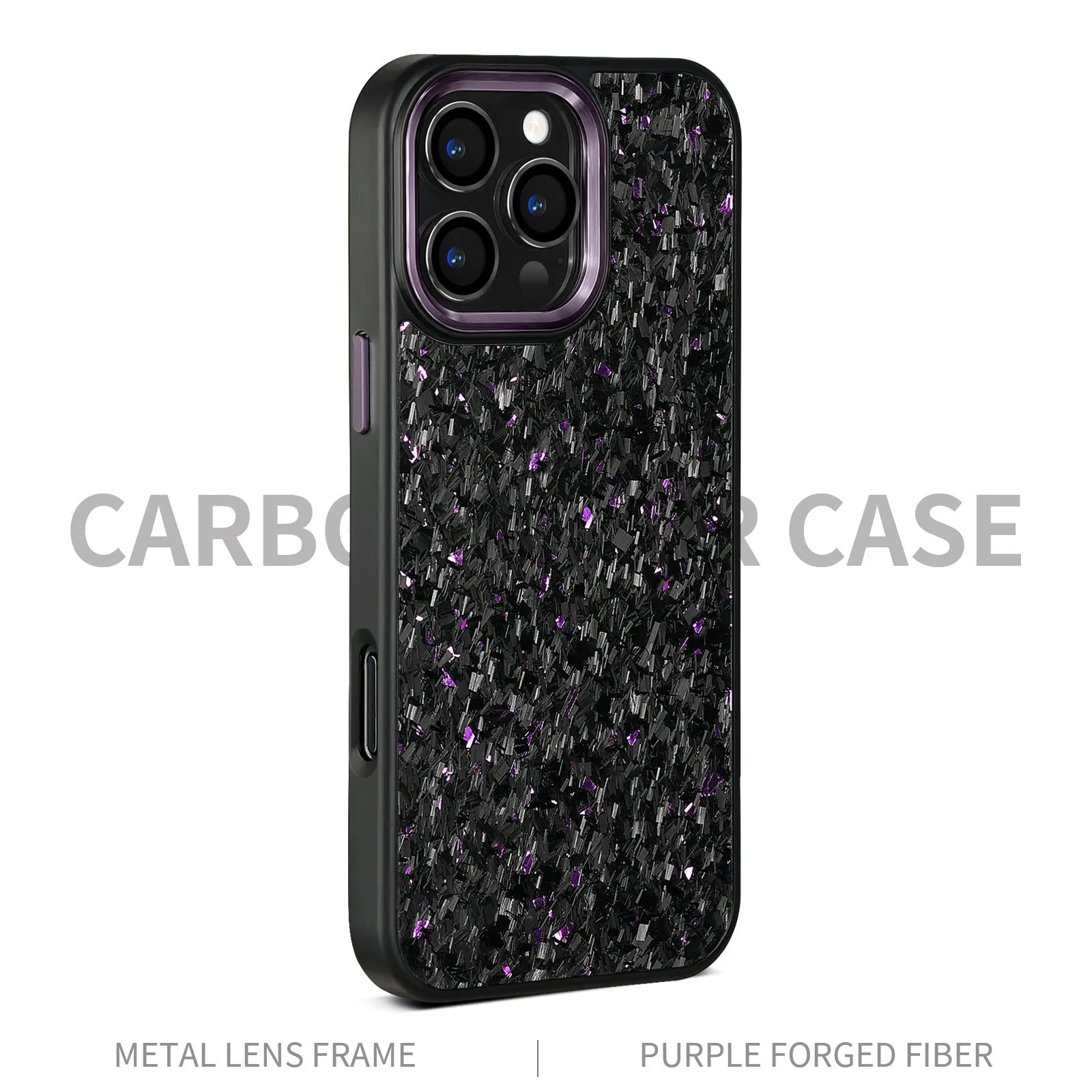 Green frame carbon fibre phone shell with metal back and magnetic feature for iPhone 17 series