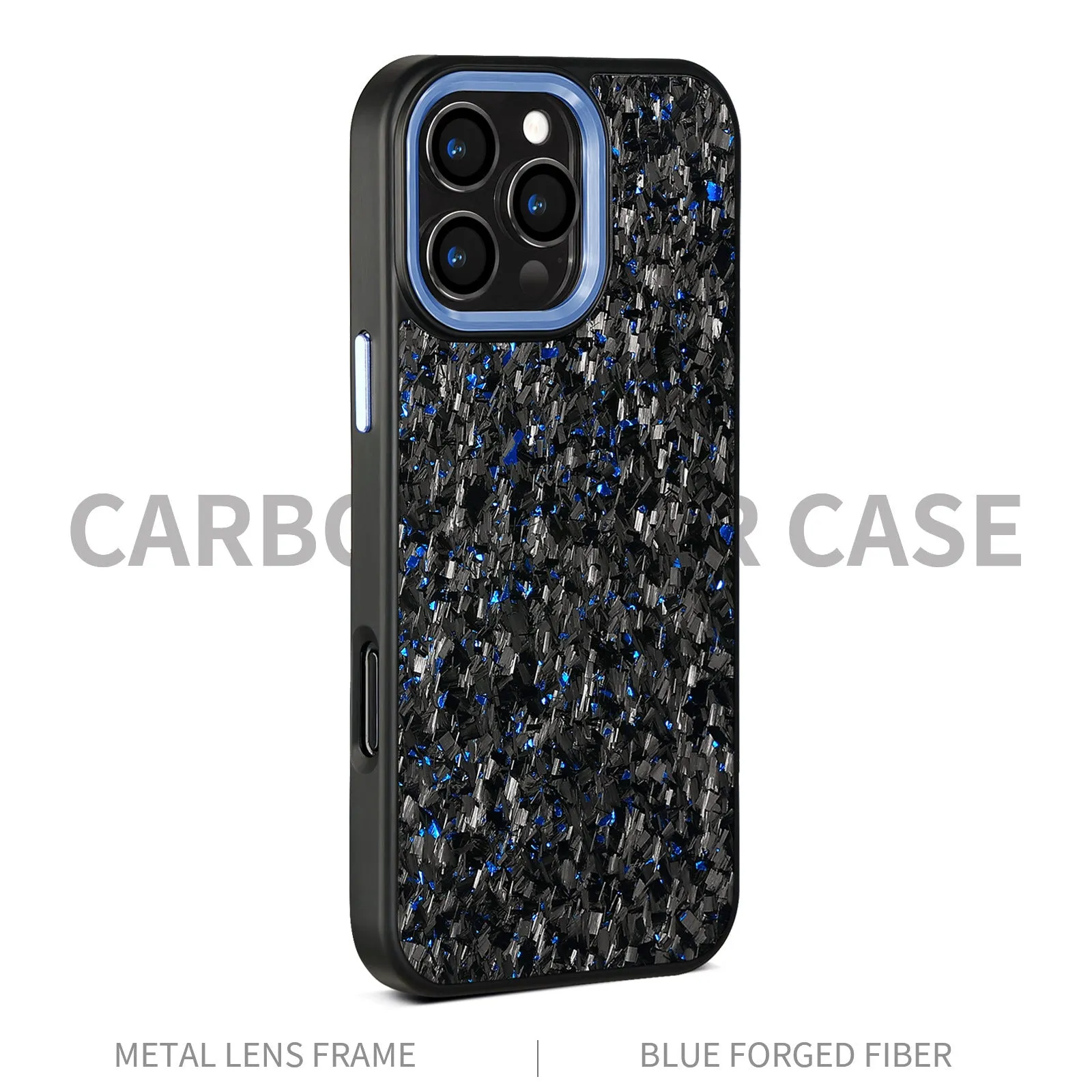 Green frame carbon fibre phone shell with metal back and magnetic feature for iPhone 17 series