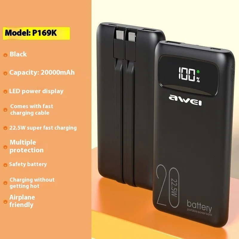 Use Dimension PD225W compact portable power bank in black with USB ports