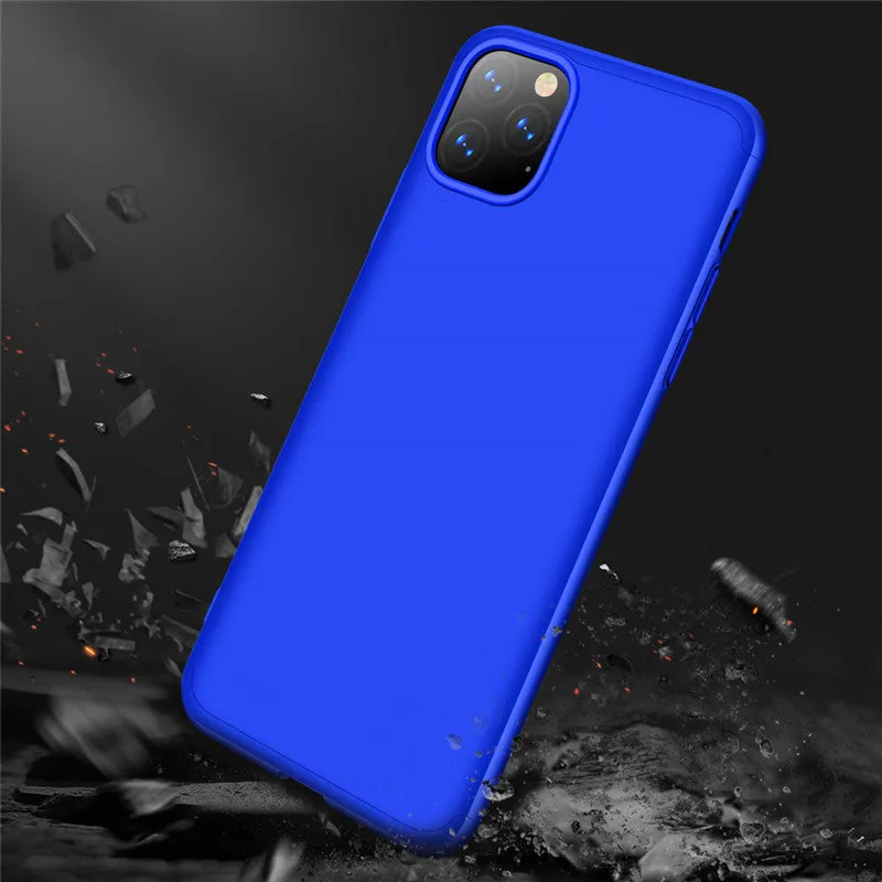 Three-section PC mobile phone case for Apple iPhone 11 in solid black colour, back cover style