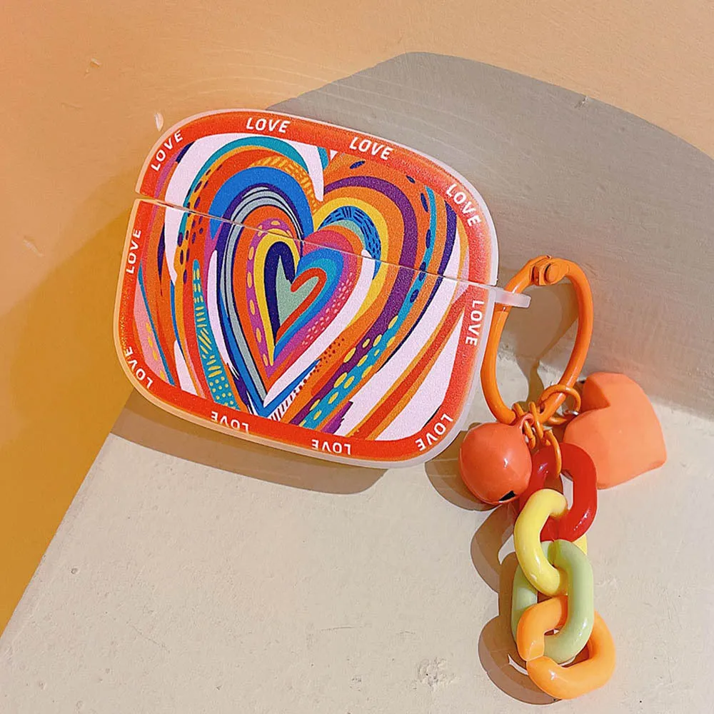 Graffiti love doodle heart silicone case for AirPods 1/2/3 and Pro back cover