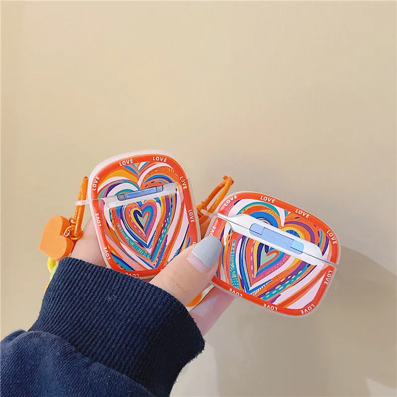 Graffiti love doodle heart silicone case for AirPods 1/2/3 and Pro back cover