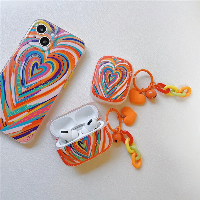 Graffiti love doodle heart silicone case for AirPods 1/2/3 and Pro back cover