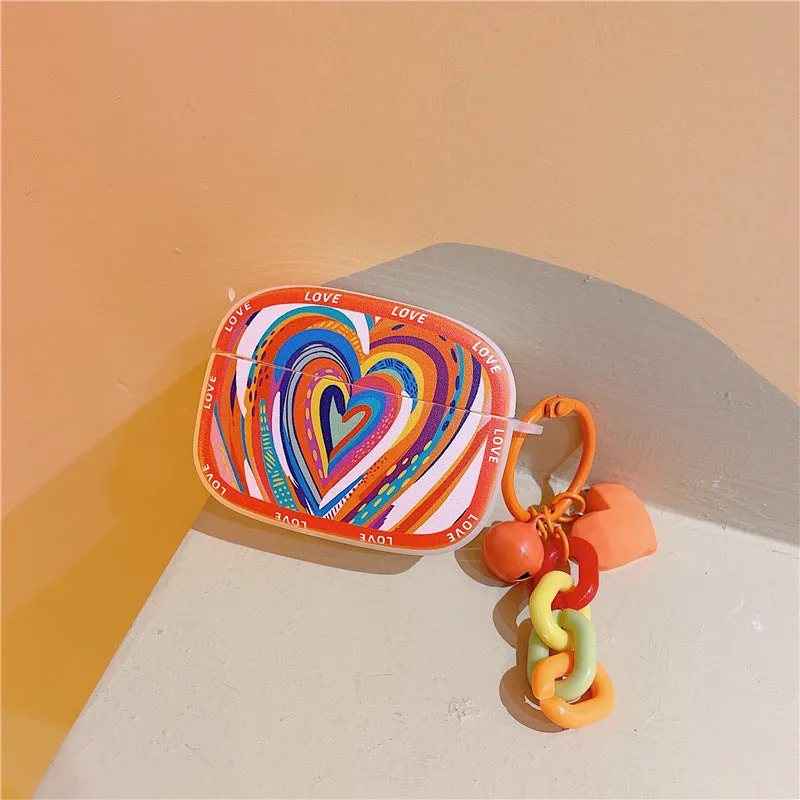 Graffiti love doodle heart silicone case for AirPods 1/2/3 and Pro back cover