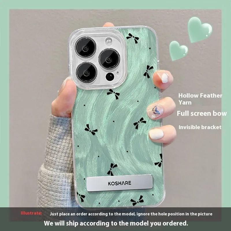 Silver stained stars smudging star bracket phone case for iPhone 15 Pro Max