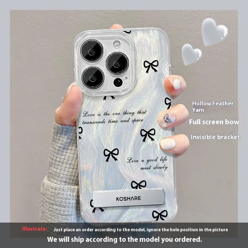 Silver stained stars smudging star bracket phone case for iPhone 15 Pro Max