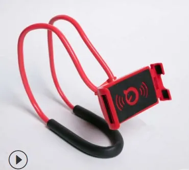 White universal phone holder with 360-degree rotation mechanism holding a smartphone