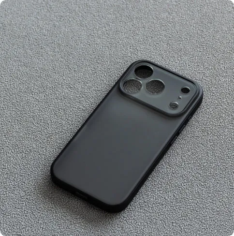 Magnetic anti-fall phone case with knight skin feel finish for iPhone 17 in transparent black