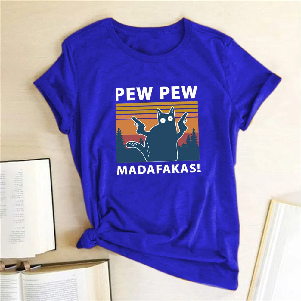 Man's loose fit short sleeve printed T-shirt in multiple colour options on a hanger.