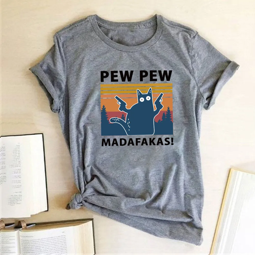 Man's loose fit short sleeve printed T-shirt in multiple colour options on a hanger.
