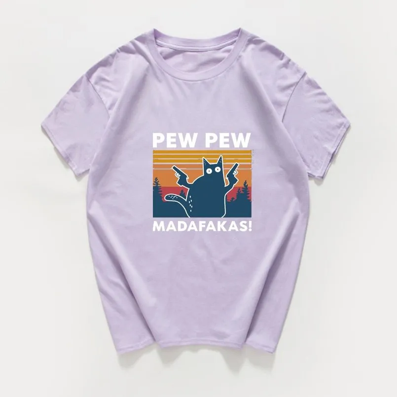 Man's loose fit short sleeve printed T-shirt in multiple colour options on a hanger.
