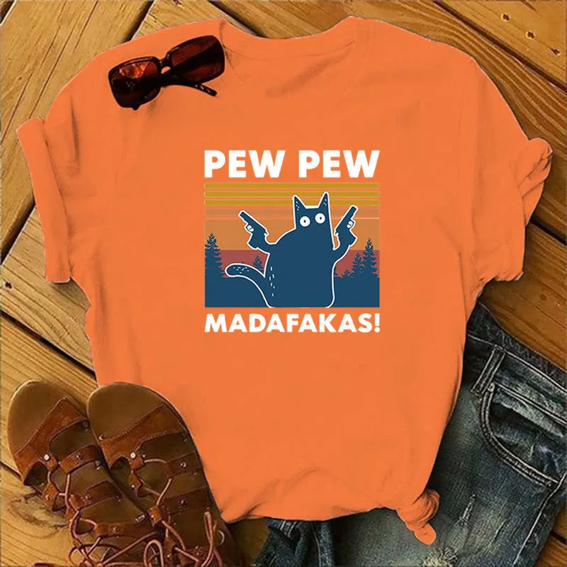 Man's loose fit short sleeve printed T-shirt in multiple colour options on a hanger.