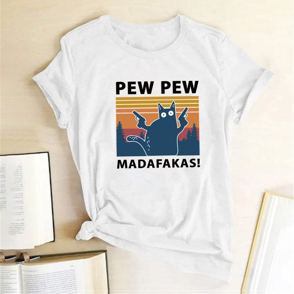 Man's loose fit short sleeve printed T-shirt in multiple colour options on a hanger.