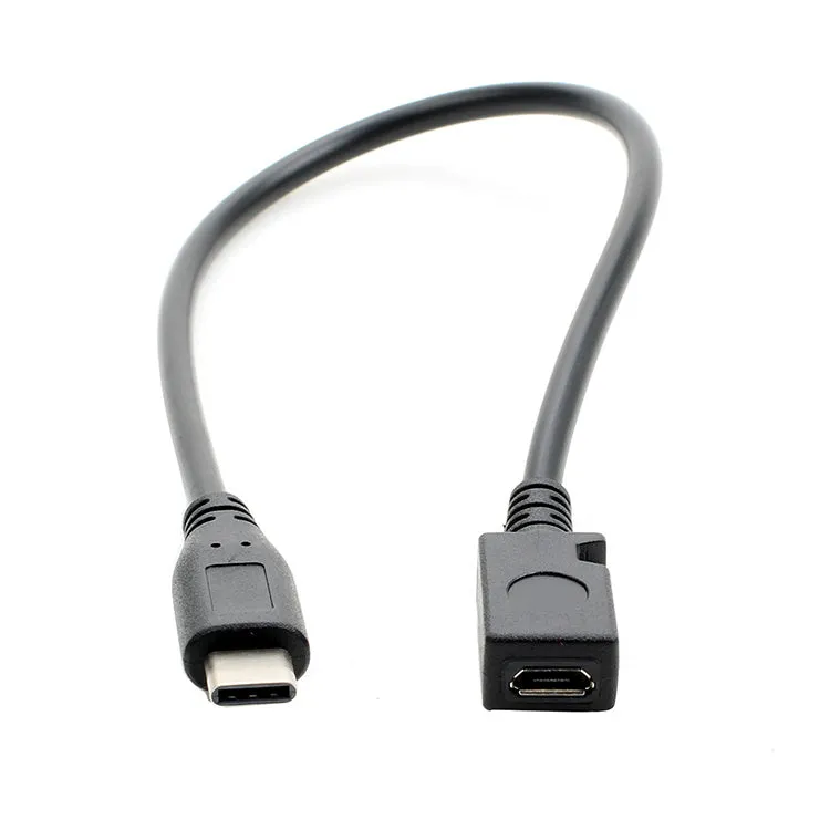 0.25m Micro USB female to Type-C male data cable for mobile phone