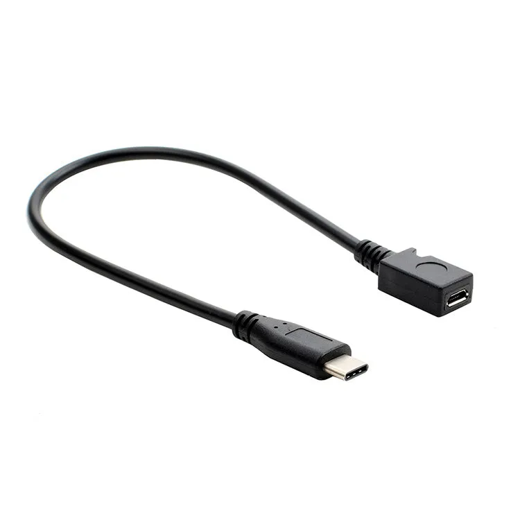 0.25m Micro USB female to Type-C male data cable for mobile phone