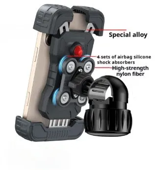 Black stainless steel and ABS navigation bracket for bicycle or electric vehicle handlebar