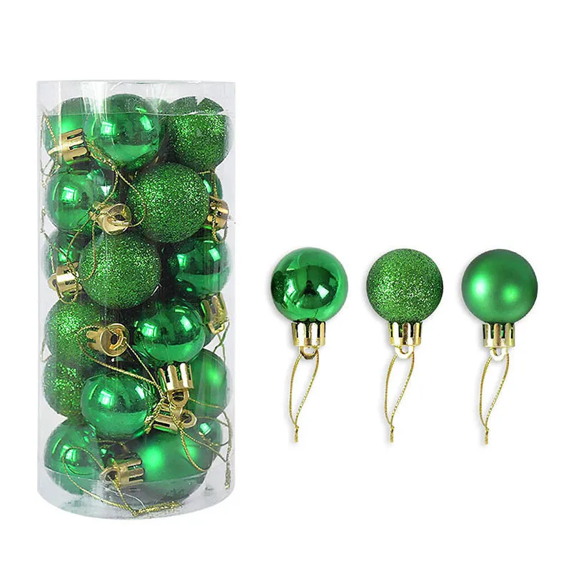 Barrelled Christmas ball decoration with 3cm diameter in gold, red, silver, and other colours, electroplated finish