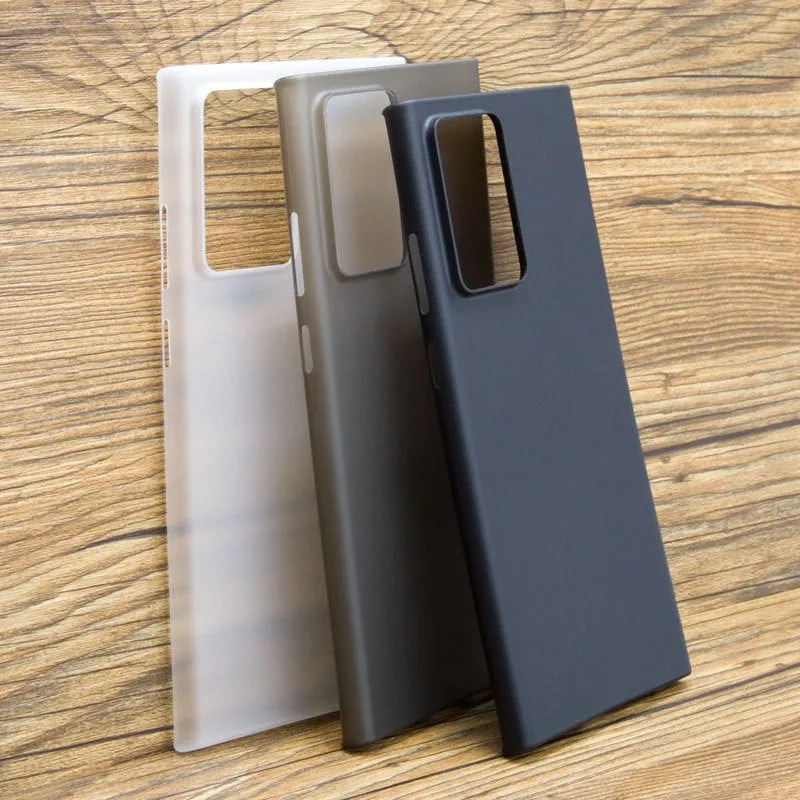 Ultra-thin matte PP phone case for Samsung Note 20 back cover solid black white transparent