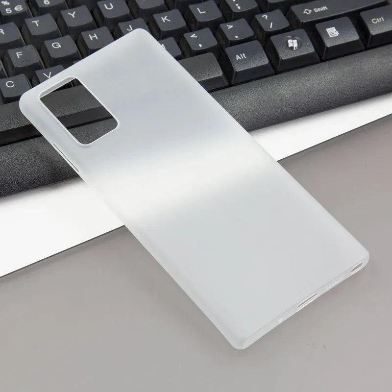 Ultra-thin matte PP phone case for Samsung Note 20 back cover solid black white transparent