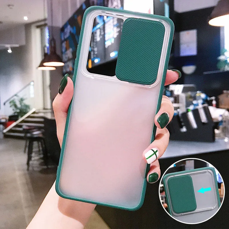 Transparent frosted TPU phone case for Samsung S20 series with lens push-pull mechanism