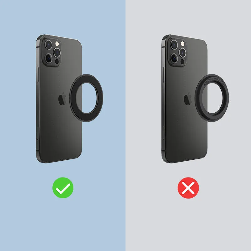Magnetic ring mobile phone holder in Athens black for Apple Samsung wall and car mount