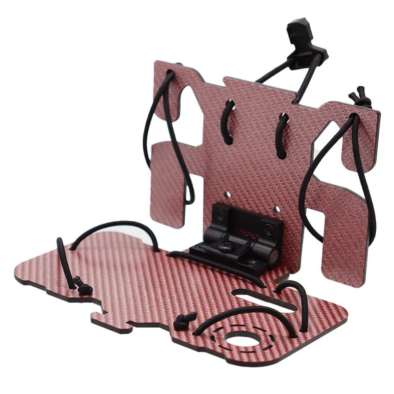 Carbon fibre folding navigation board mounted on MOLLE tactical vest, black open version