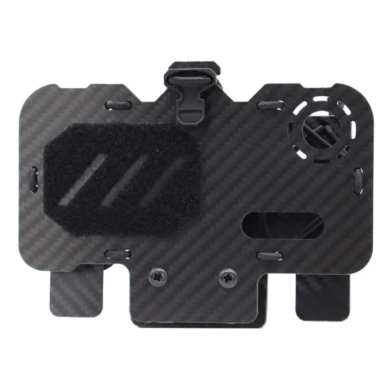 Carbon fibre folding navigation board mounted on MOLLE tactical vest, black open version