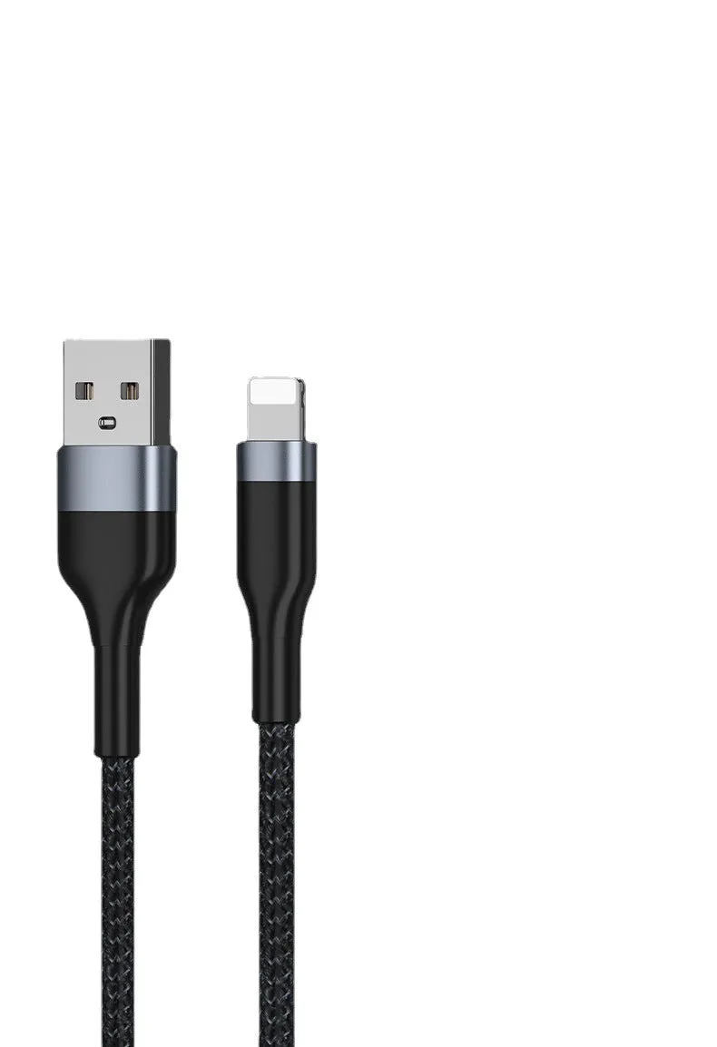 Braided data cable 2m woven fast charging USB Micro USB Type-C black