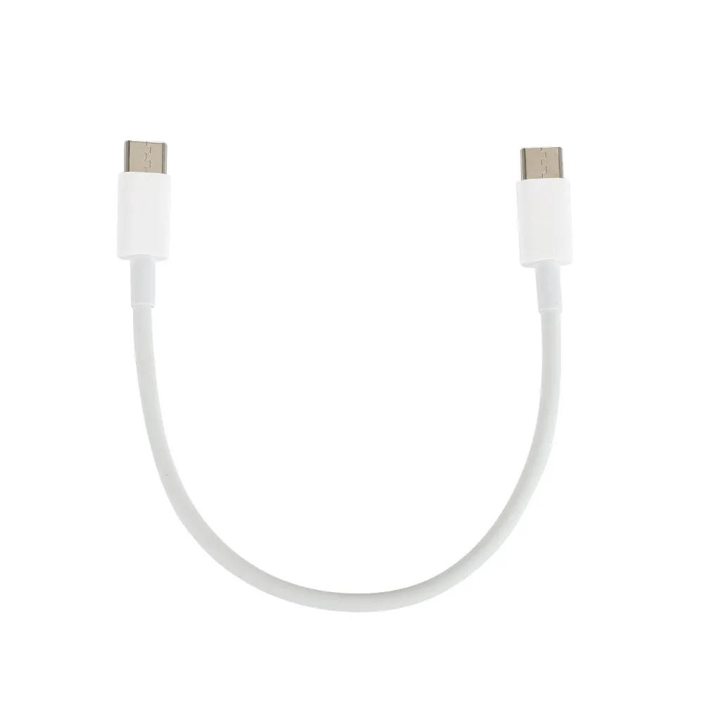 White USB C fast charging cable 18W 20W PD with single-head connector on a clean background