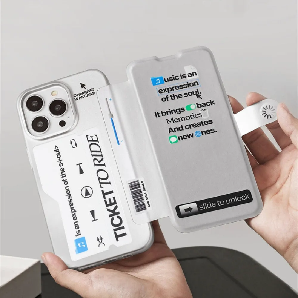 Personalised flip phone case music plated silver shell for iPhone 13 12 11 series plastic fall prevention