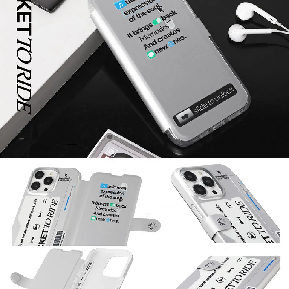 Personalised flip phone case music plated silver shell for iPhone 13 12 11 series plastic fall prevention