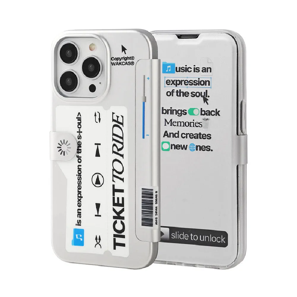 Personalised flip phone case music plated silver shell for iPhone 13 12 11 series plastic fall prevention