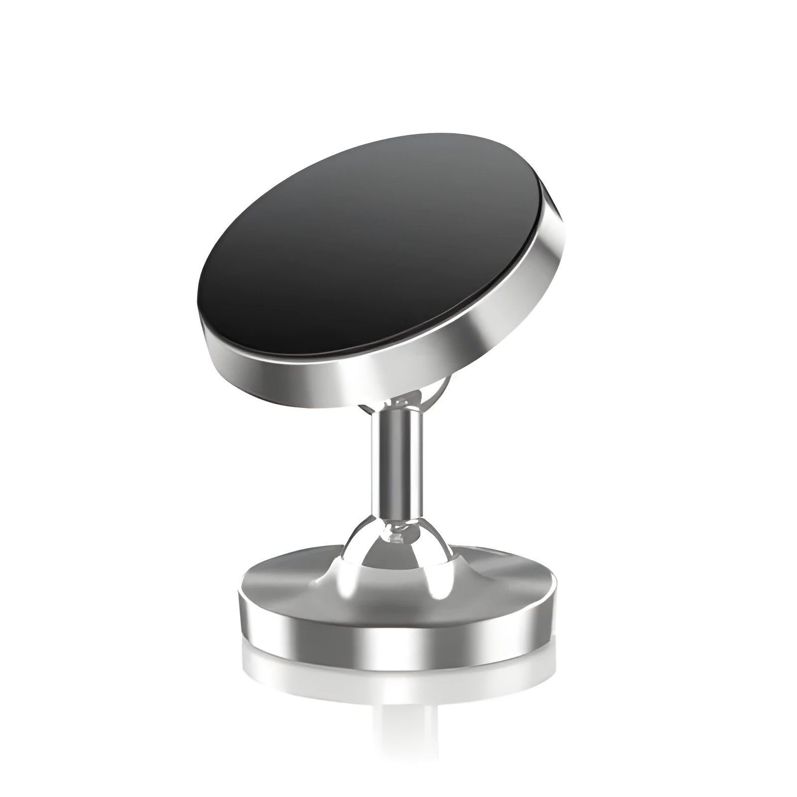 360 rotating magnetic car phone holder with suction cup base and metal plate in black colour