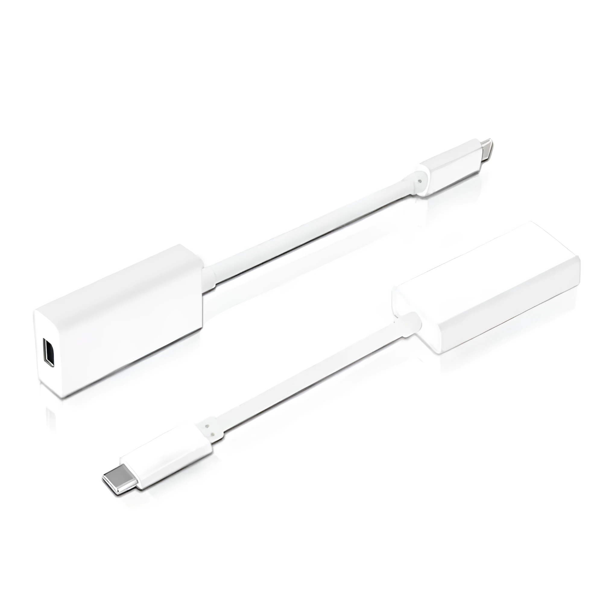White ABS Thunderbolt 3 USB-C to Thunderbolt 2 adapter for MacBook Pro connecting older devices