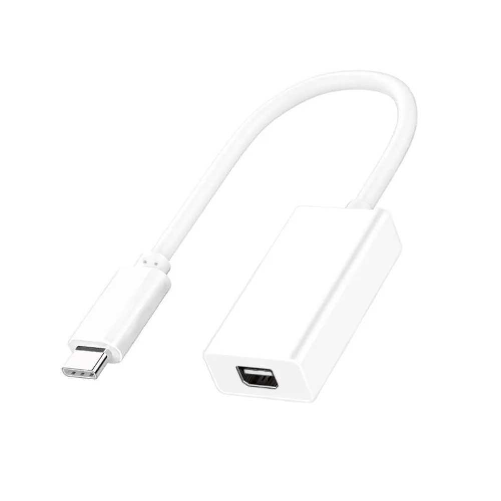 White ABS Thunderbolt 3 USB-C to Thunderbolt 2 adapter for MacBook Pro connecting older devices