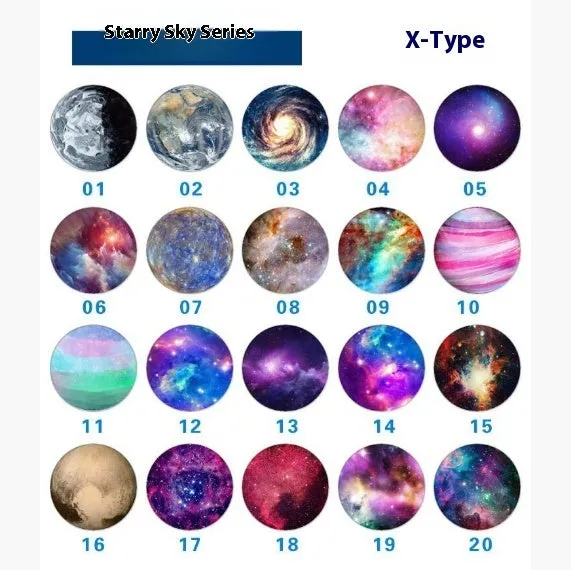 Cosmic Starry Sky series silicone telescopic folding desktop phone holder with airbag bracket in a starry sky colour