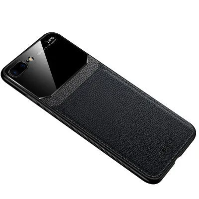 Anti-drop PC and leather phone case for Apple iPhone back cover in solid colour