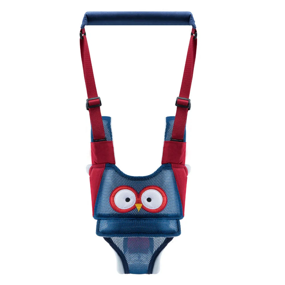 Baby walking harness belt in cotton with adjustable lift and pull functions for toddler walking practice