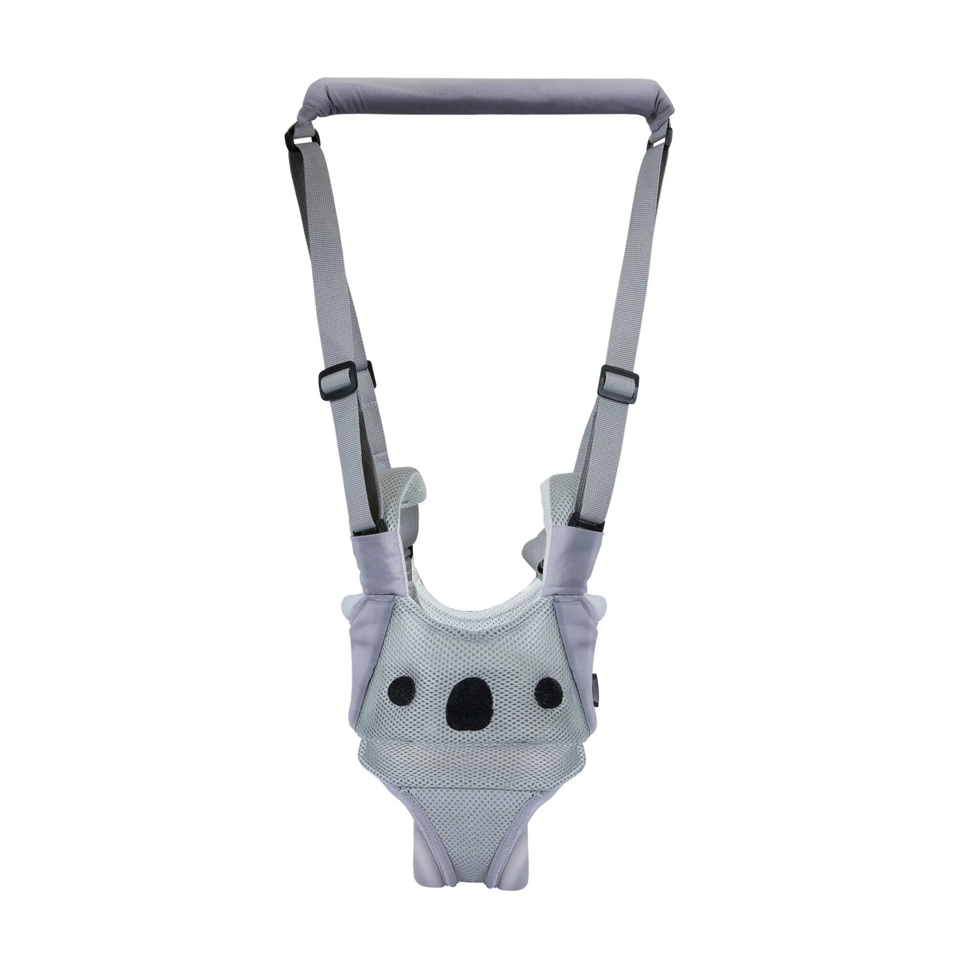 Baby walking harness belt in cotton with adjustable lift and pull functions for toddler walking practice