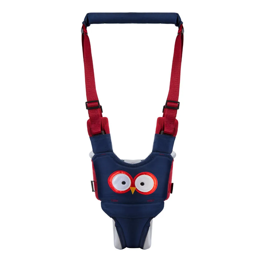 Baby walking harness belt in cotton with adjustable lift and pull functions for toddler walking practice
