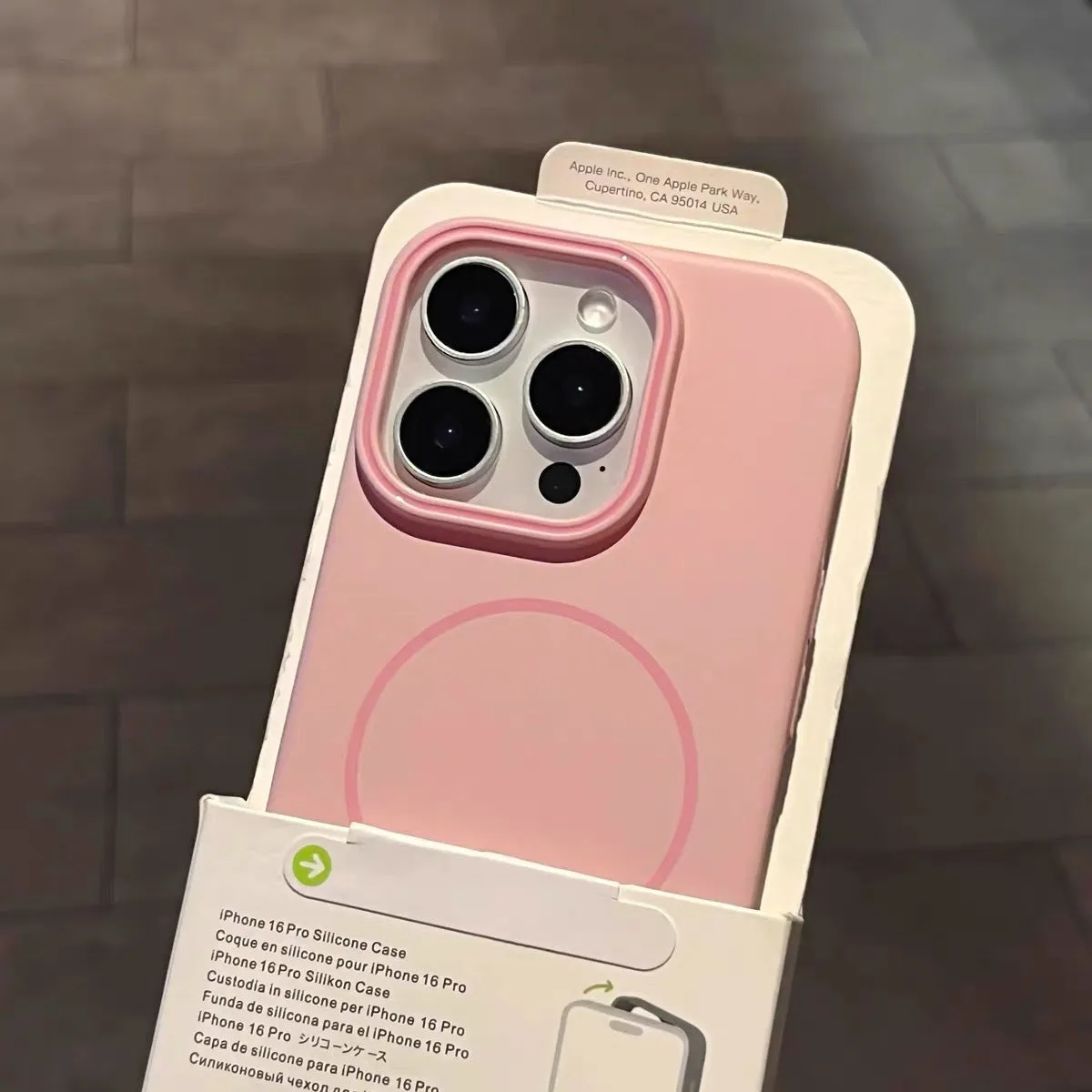 Fine Circle Magnetic Phone Case Frosted Hard Shell in gray for iPhone showing magnetic ring and frosted texture