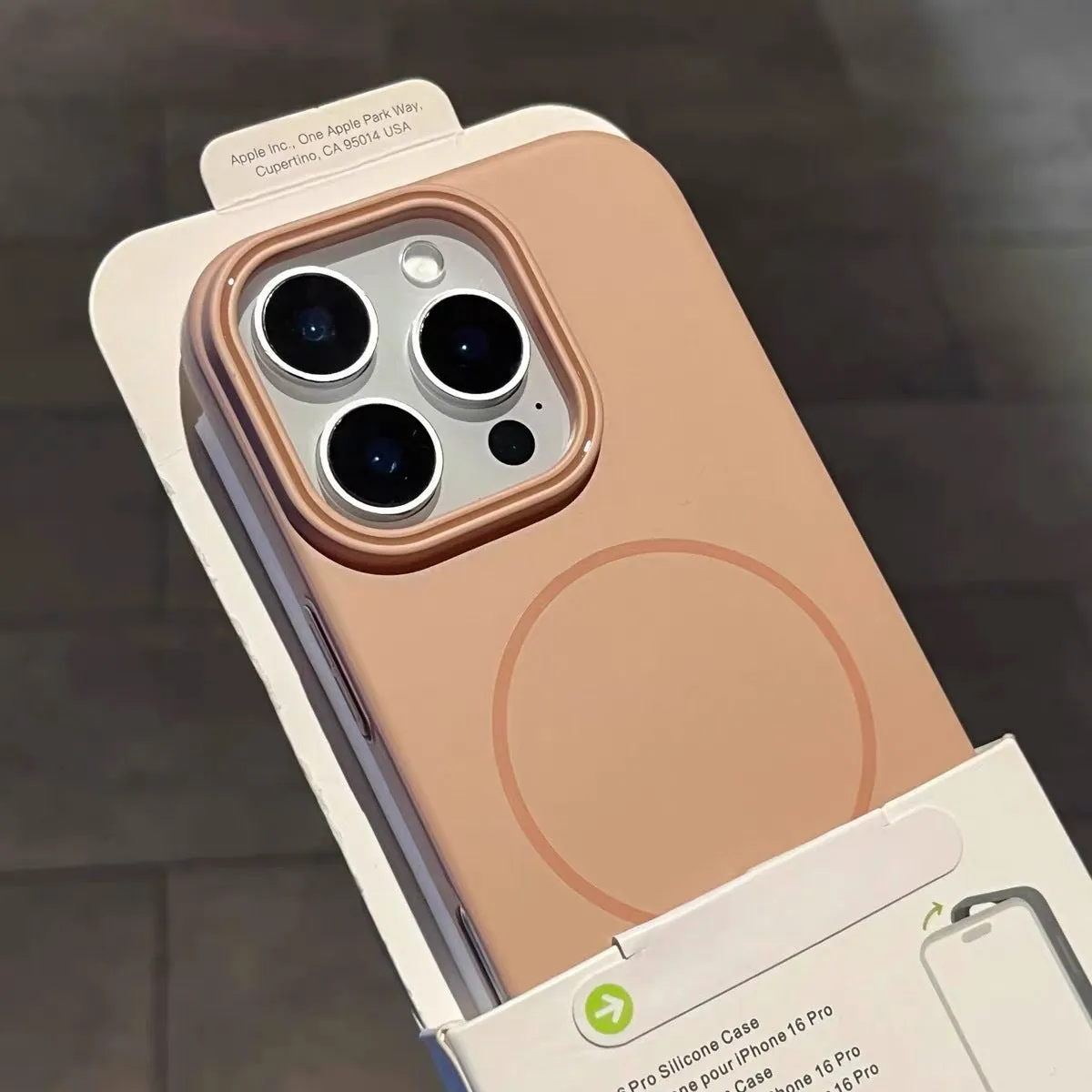 Fine Circle Magnetic Phone Case Frosted Hard Shell in gray for iPhone showing magnetic ring and frosted texture