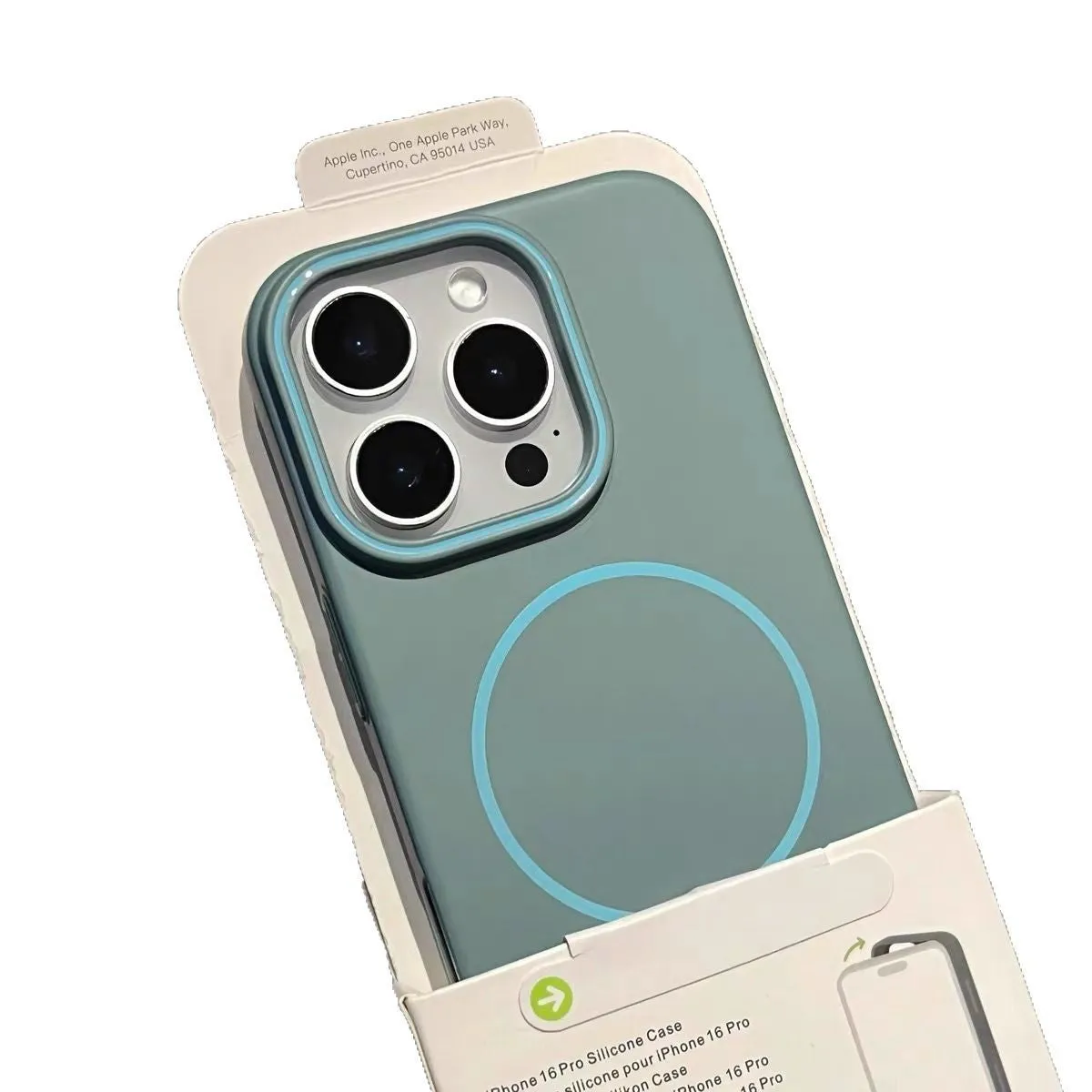 Fine Circle Magnetic Phone Case Frosted Hard Shell in gray for iPhone showing magnetic ring and frosted texture